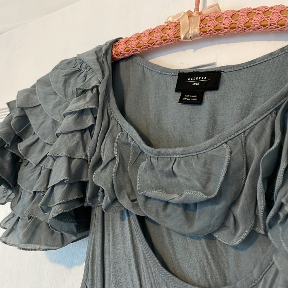 Anthropologie (Deletta) | blue capelet tank